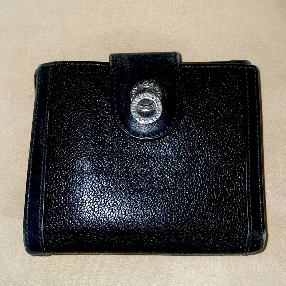 BVLGARI black leather wallet